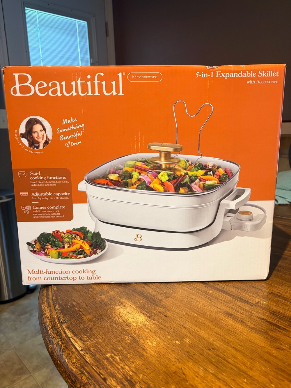 Beautiful by Drew 5-in-1 Expandable Skillet in White - Kitchenware